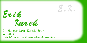 erik kurek business card